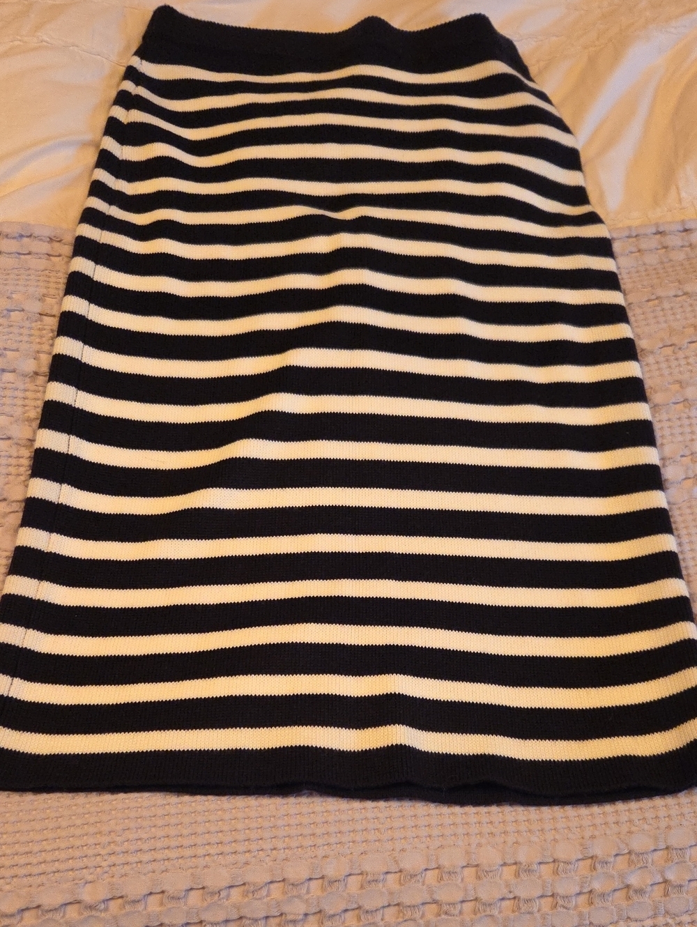 Zara Black & White Striped Pencil Skirt